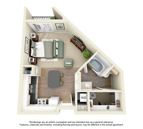 E3 Floor Plan at Villas at Katy Trail Apartments, Dallas, TX, 75201